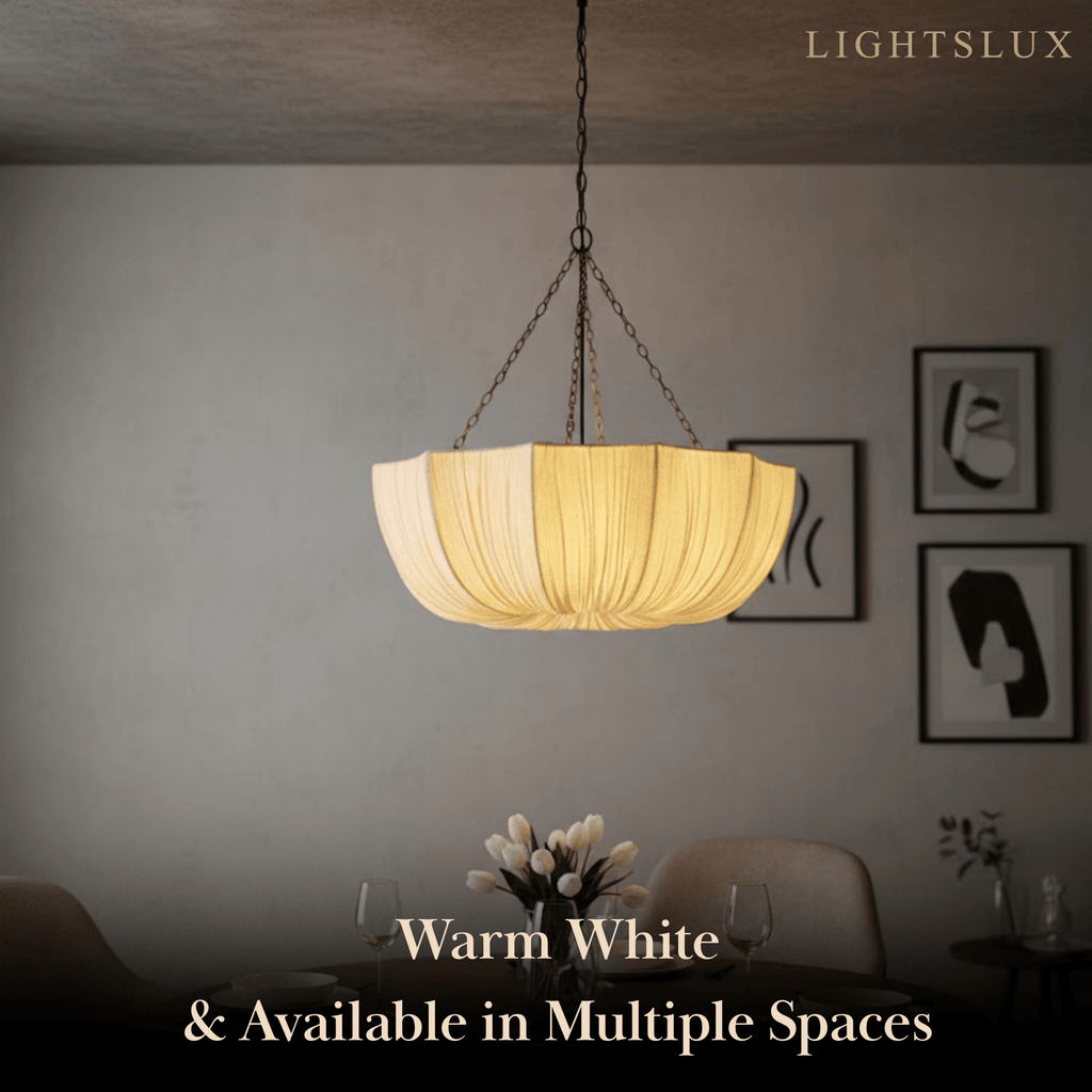 Modern Fabric Pendant Light – Black Brass Ceiling Lamp with Cotton Shade for Dining Room - Flindria