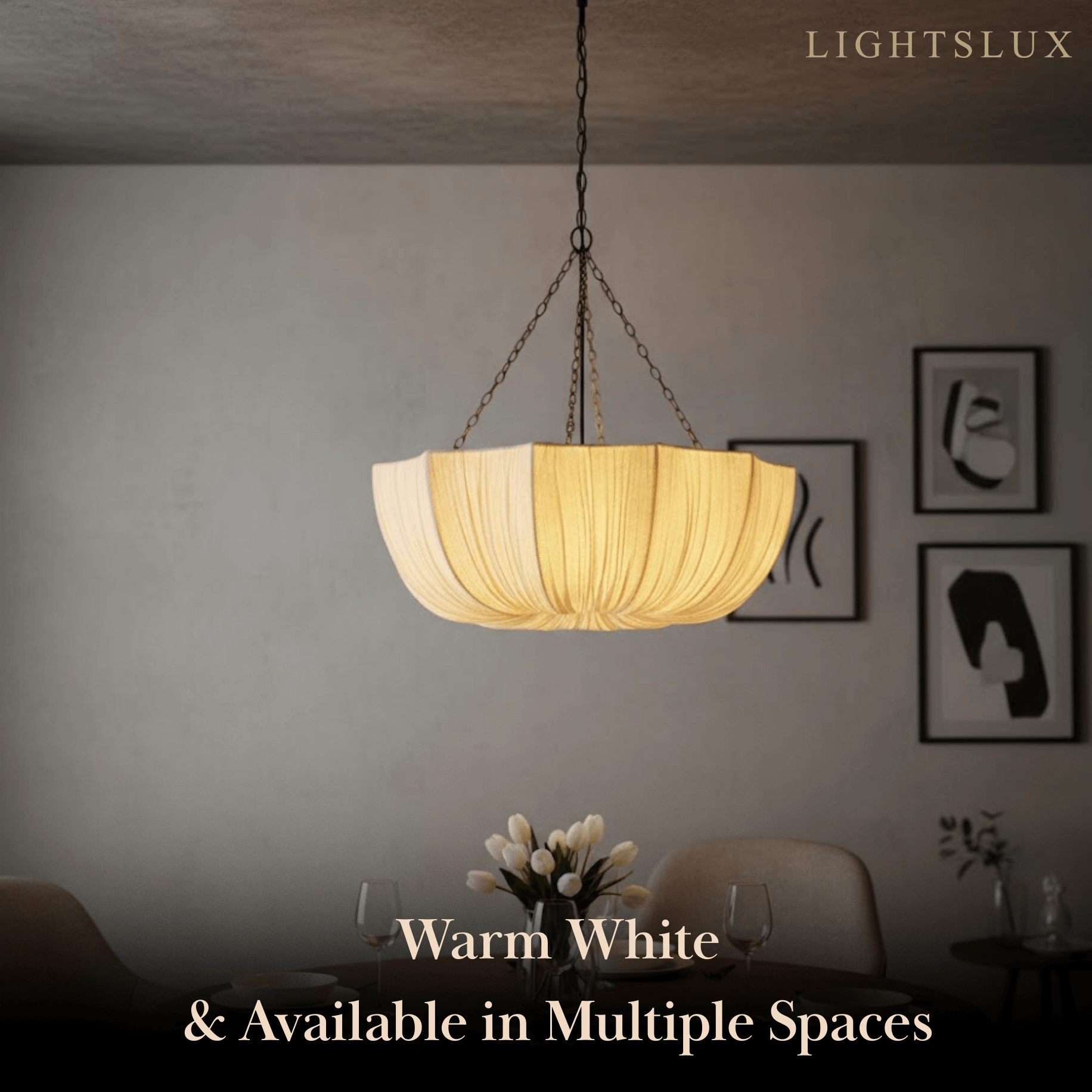 Modern Fabric Pendant Light – Black Brass Ceiling Lamp with Cotton Shade for Dining Room - Flindria