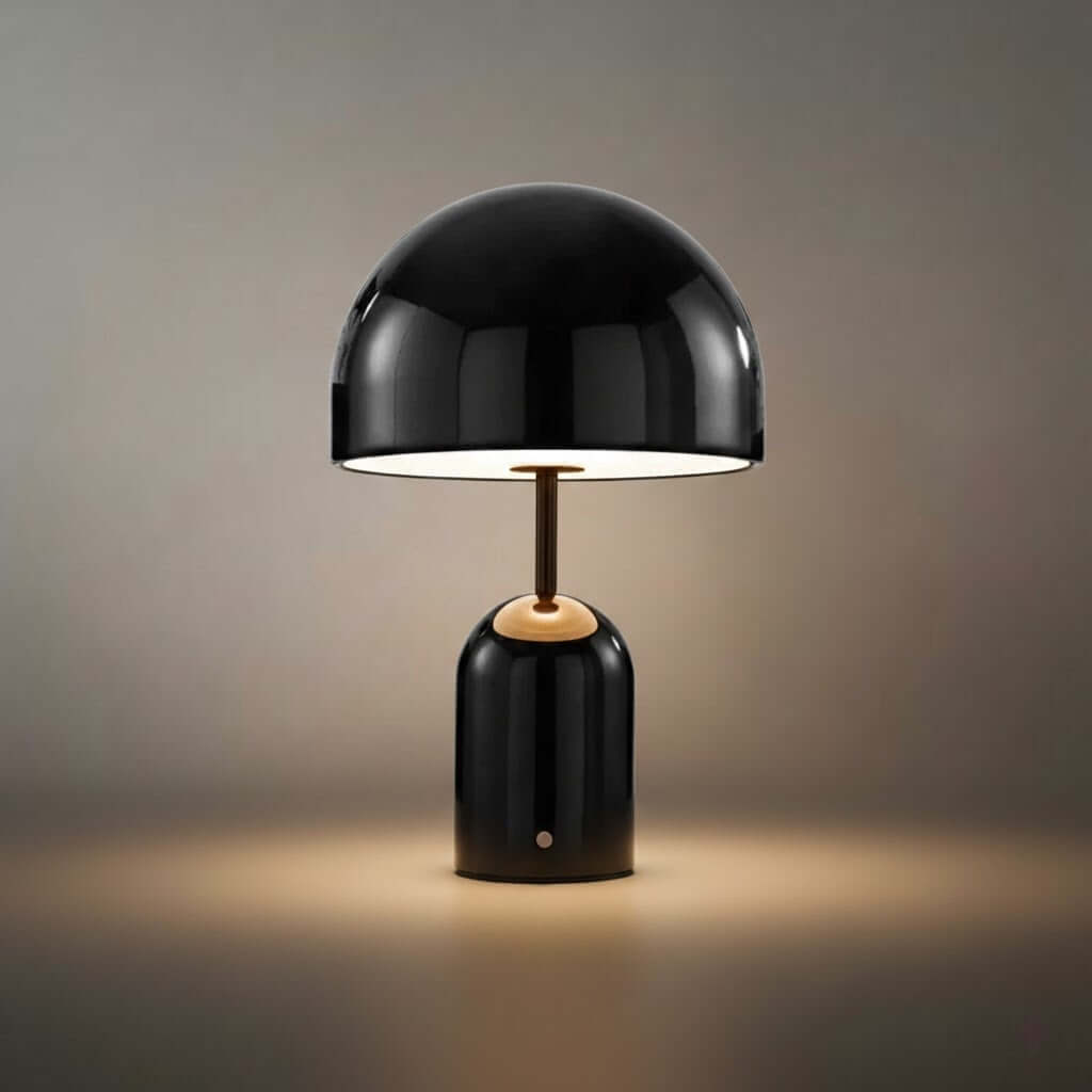 Moderne Klokke Bordlampe – Metal Dome Skrivebordslampe i Guld, Rosaguld eller Krom til Soveværelse - Flindria