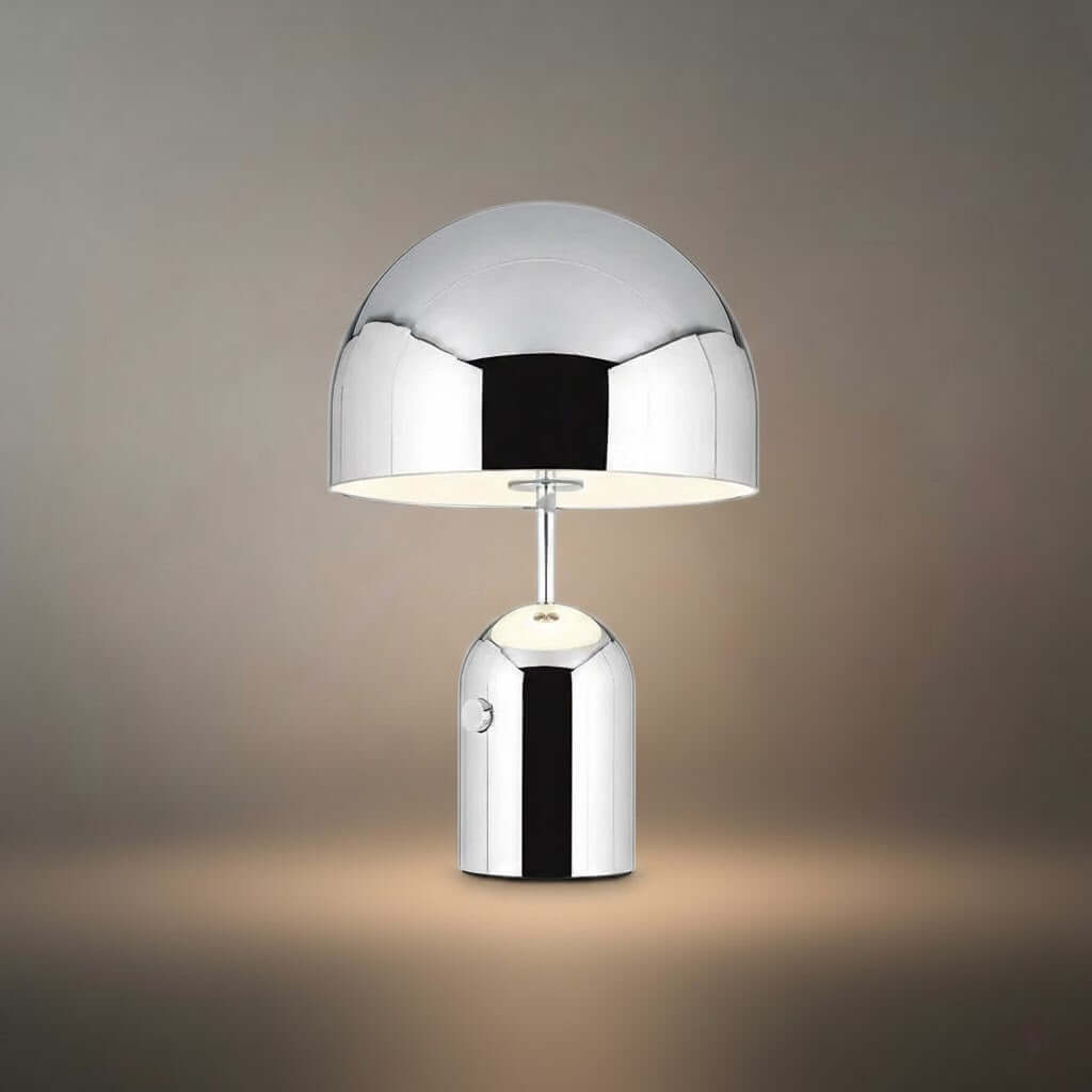 Moderne Klokke Bordlampe – Metal Dome Skrivebordslampe i Guld, Rosaguld eller Krom til Soveværelse - Flindria