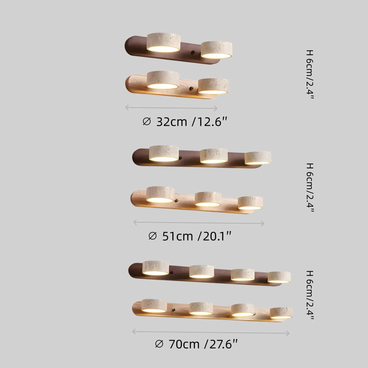 Moderne Travertijn Wandlamp – Hout en Steen LED Wandlamp voor Woonkamer - Flindria