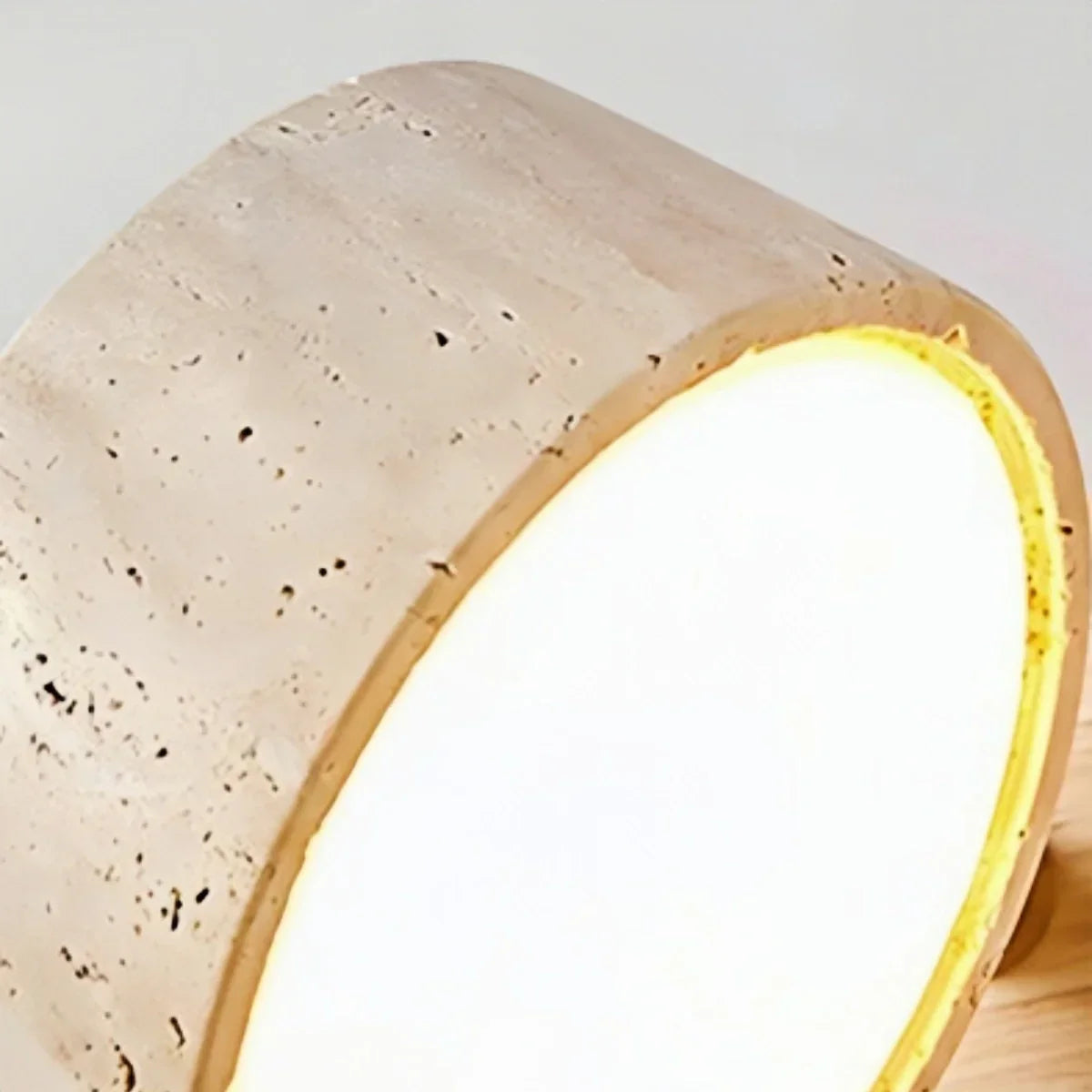 Applique Murale Moderne en Travertin – Bois et Pierre LED pour Salon - Flindria