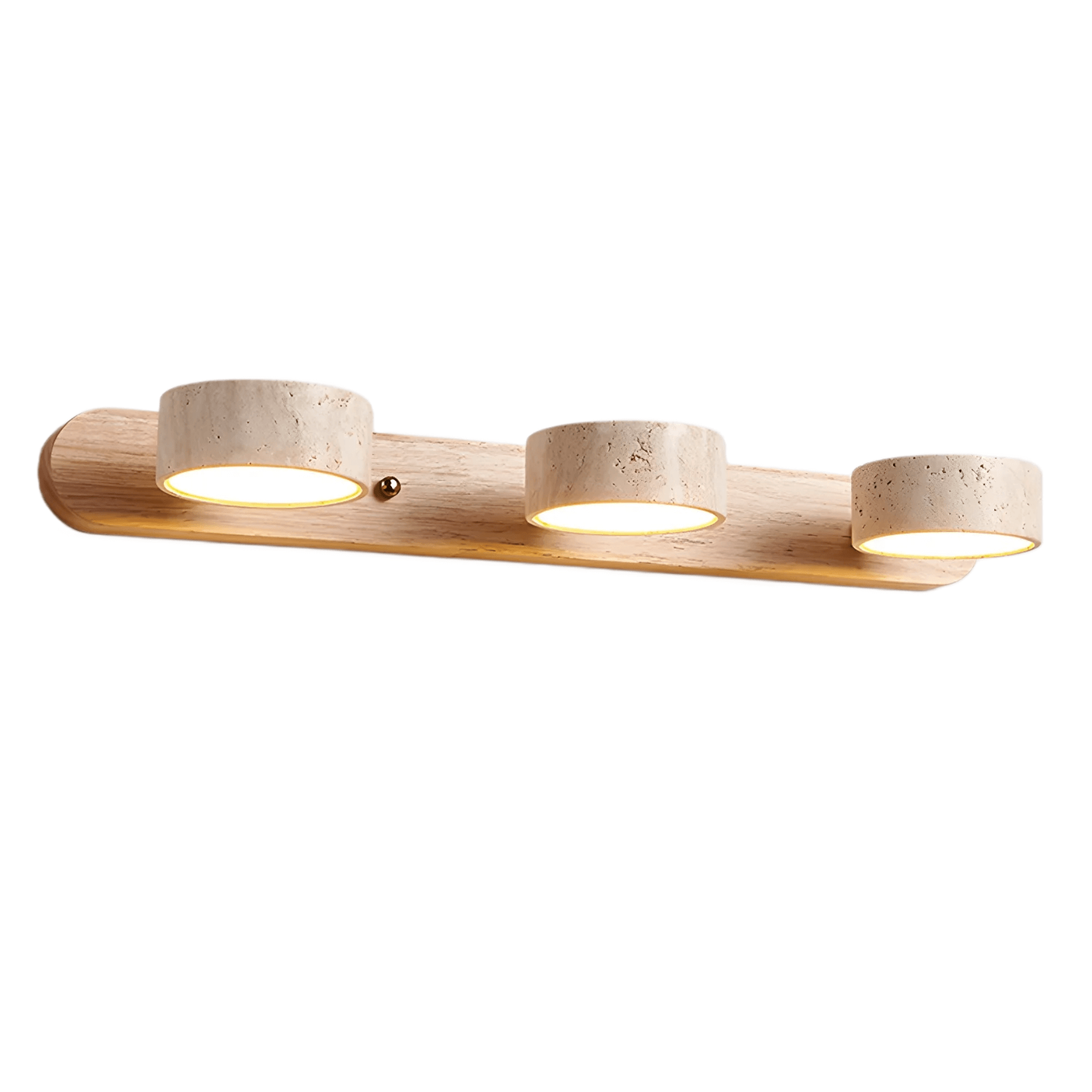 Moderne Travertijn Wandlamp – Hout en Steen LED Wandlamp voor Woonkamer - Flindria