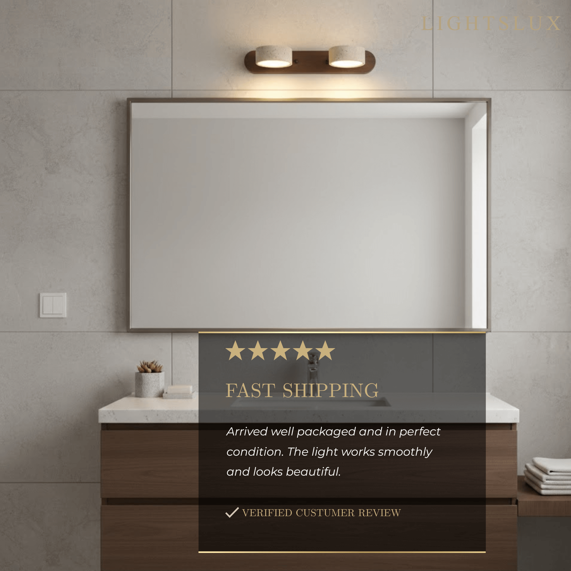 Applique Murale Moderne en Travertin – Bois et Pierre LED pour Salon - Flindria