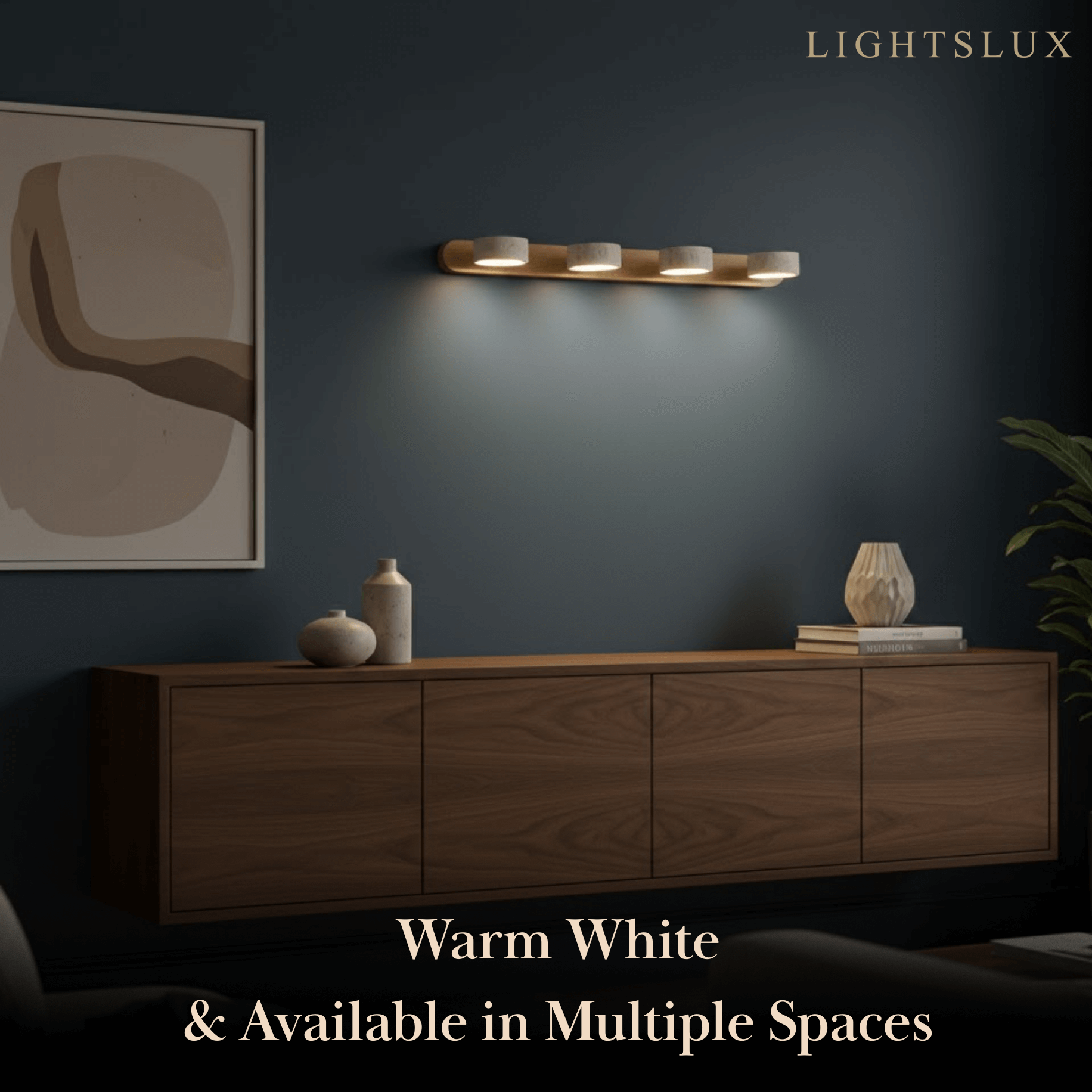 Moderne Travertijn Wandlamp – Hout en Steen LED Wandlamp voor Woonkamer - Flindria