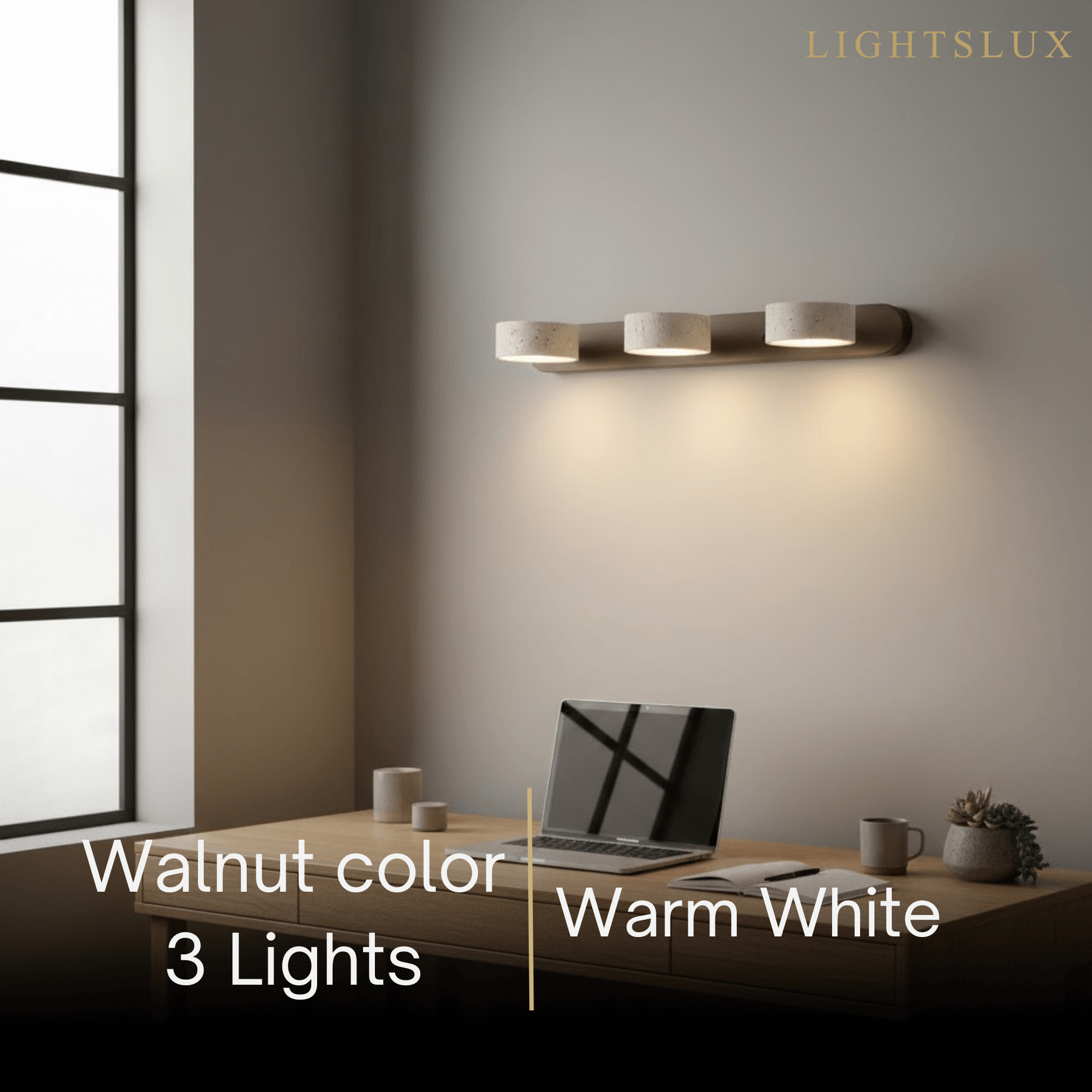 Moderne Travertijn Wandlamp – Hout en Steen LED Wandlamp voor Woonkamer - Flindria