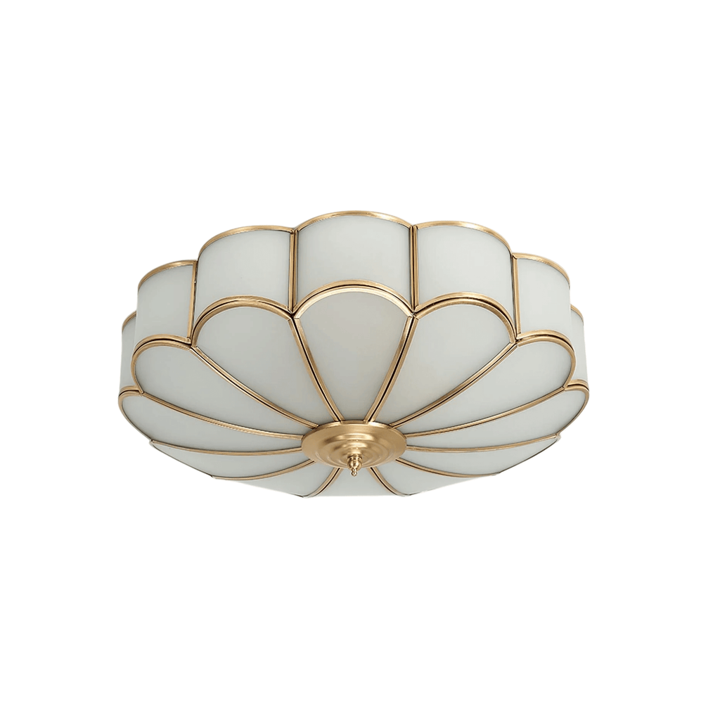 Moderne bloemen glazen plafondlamp – messing plafondlamp voor slaapkamer - Flindria