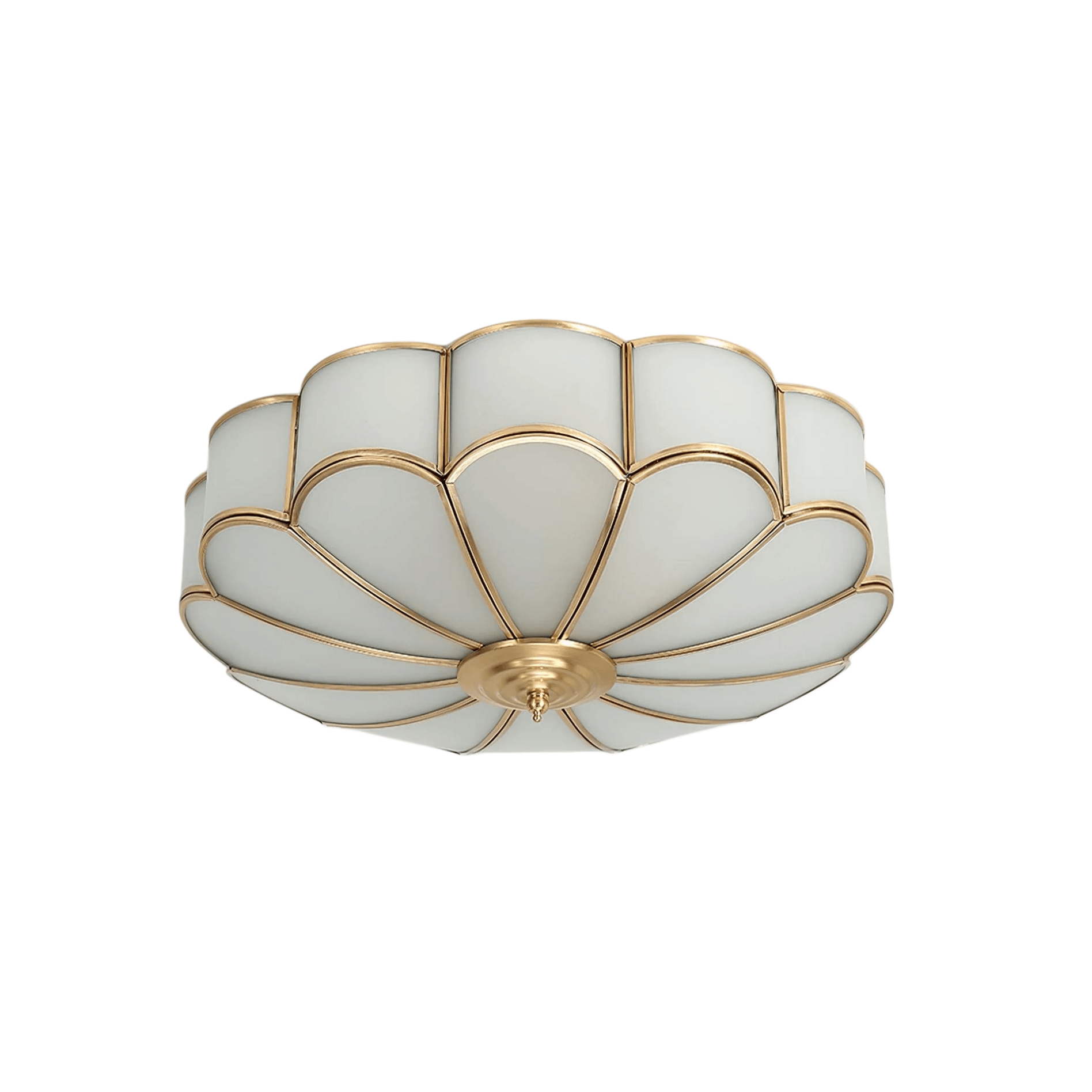 Moderne bloemen glazen plafondlamp – messing plafondlamp voor slaapkamer - Flindria
