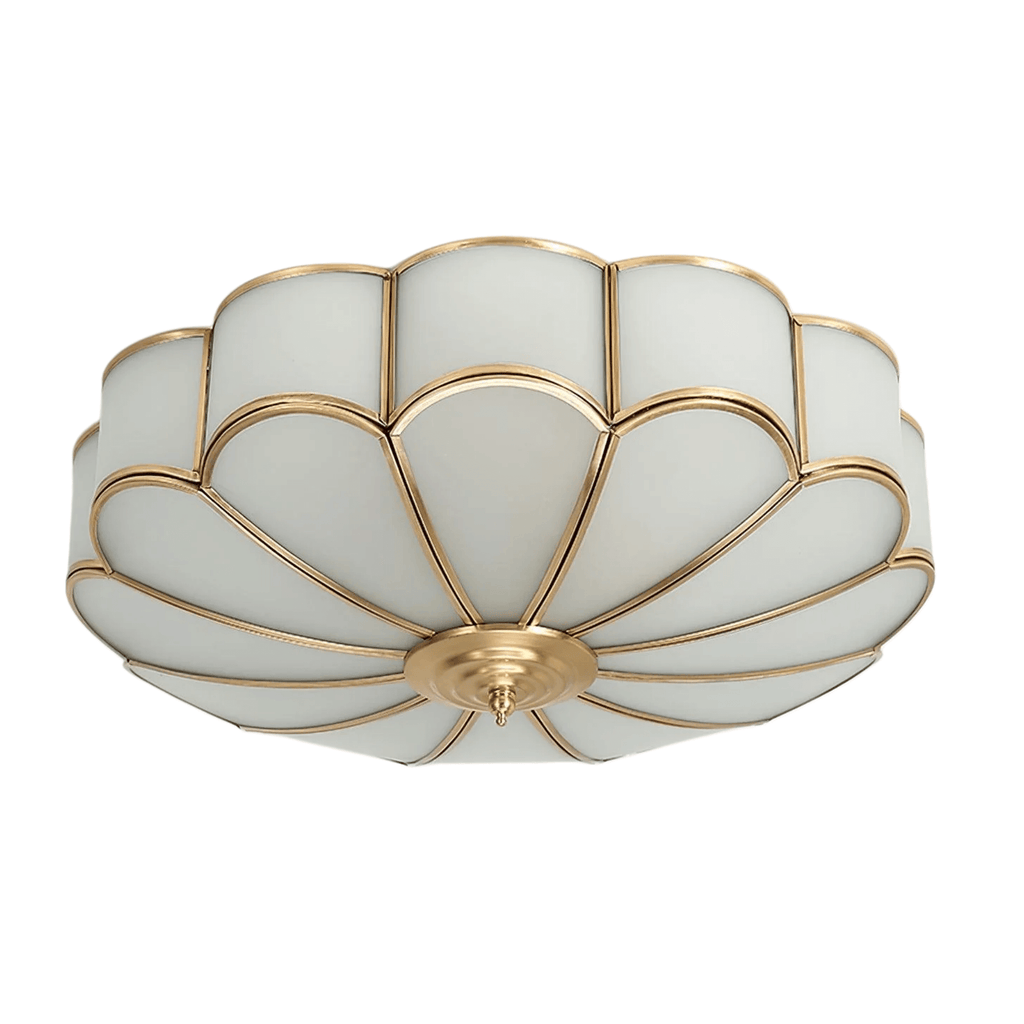 Moderne bloemen glazen plafondlamp – messing plafondlamp voor slaapkamer - Flindria