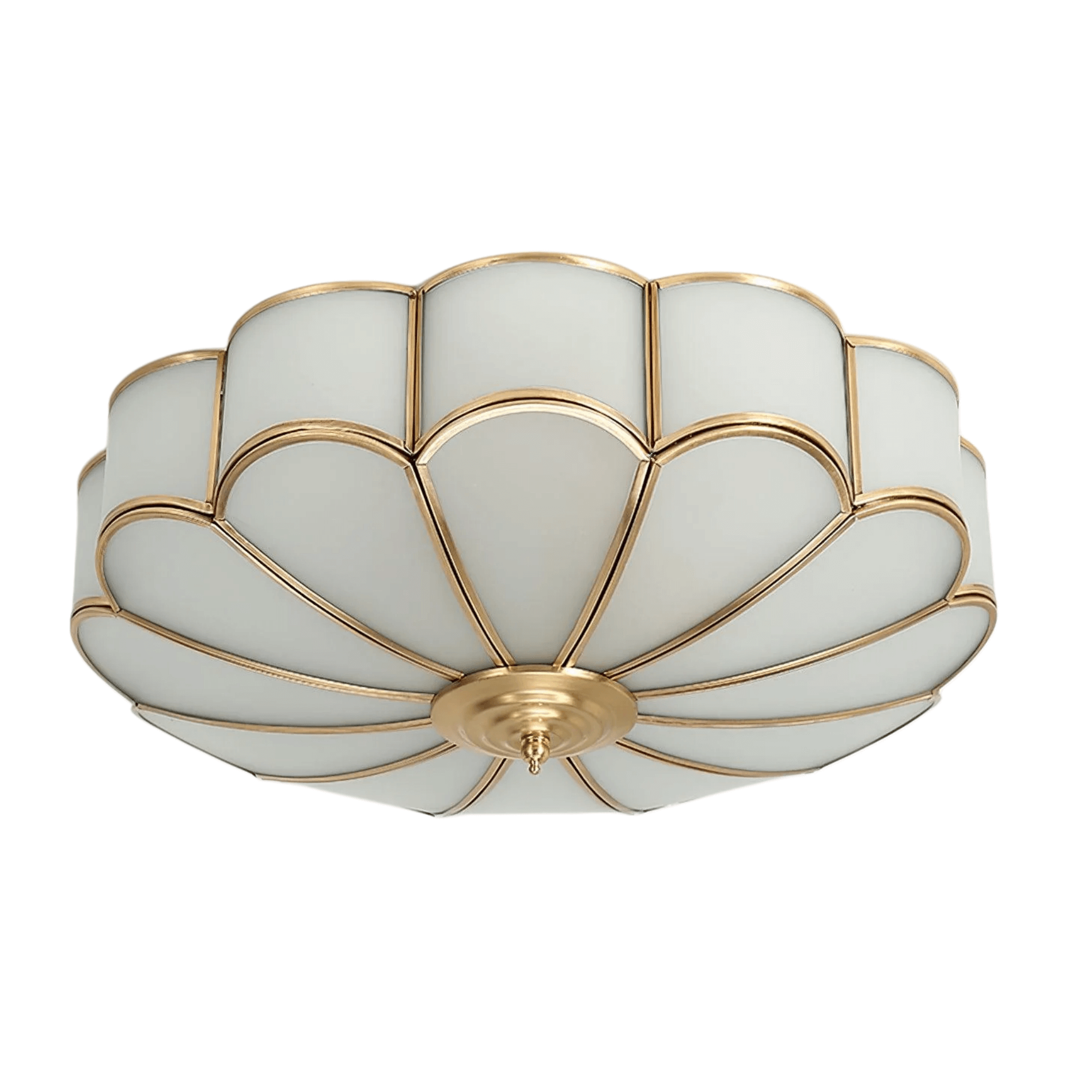 Moderne bloemen glazen plafondlamp – messing plafondlamp voor slaapkamer - Flindria