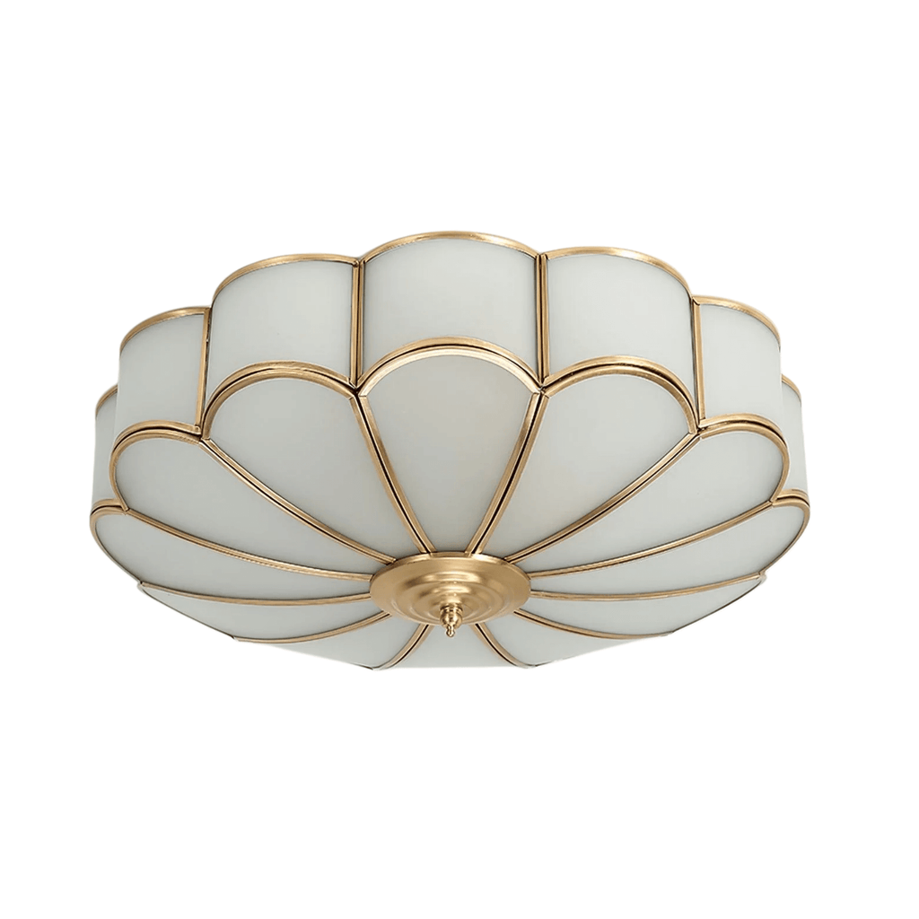 Moderne bloemen glazen plafondlamp – messing plafondlamp voor slaapkamer - Flindria