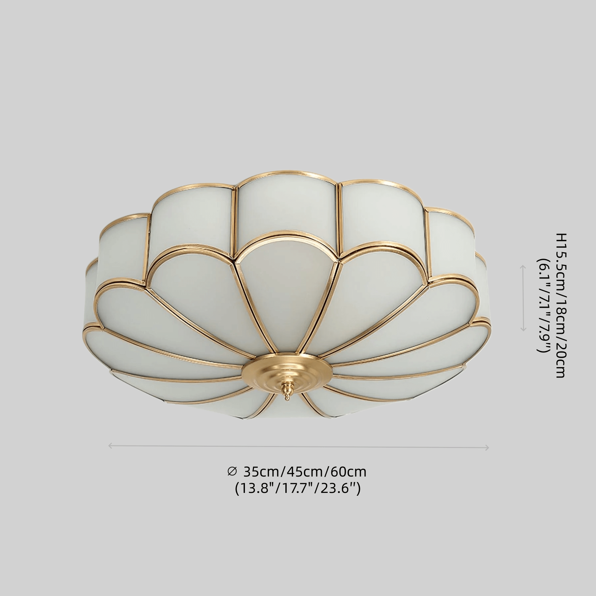 Moderne bloemen glazen plafondlamp – messing plafondlamp voor slaapkamer - Flindria