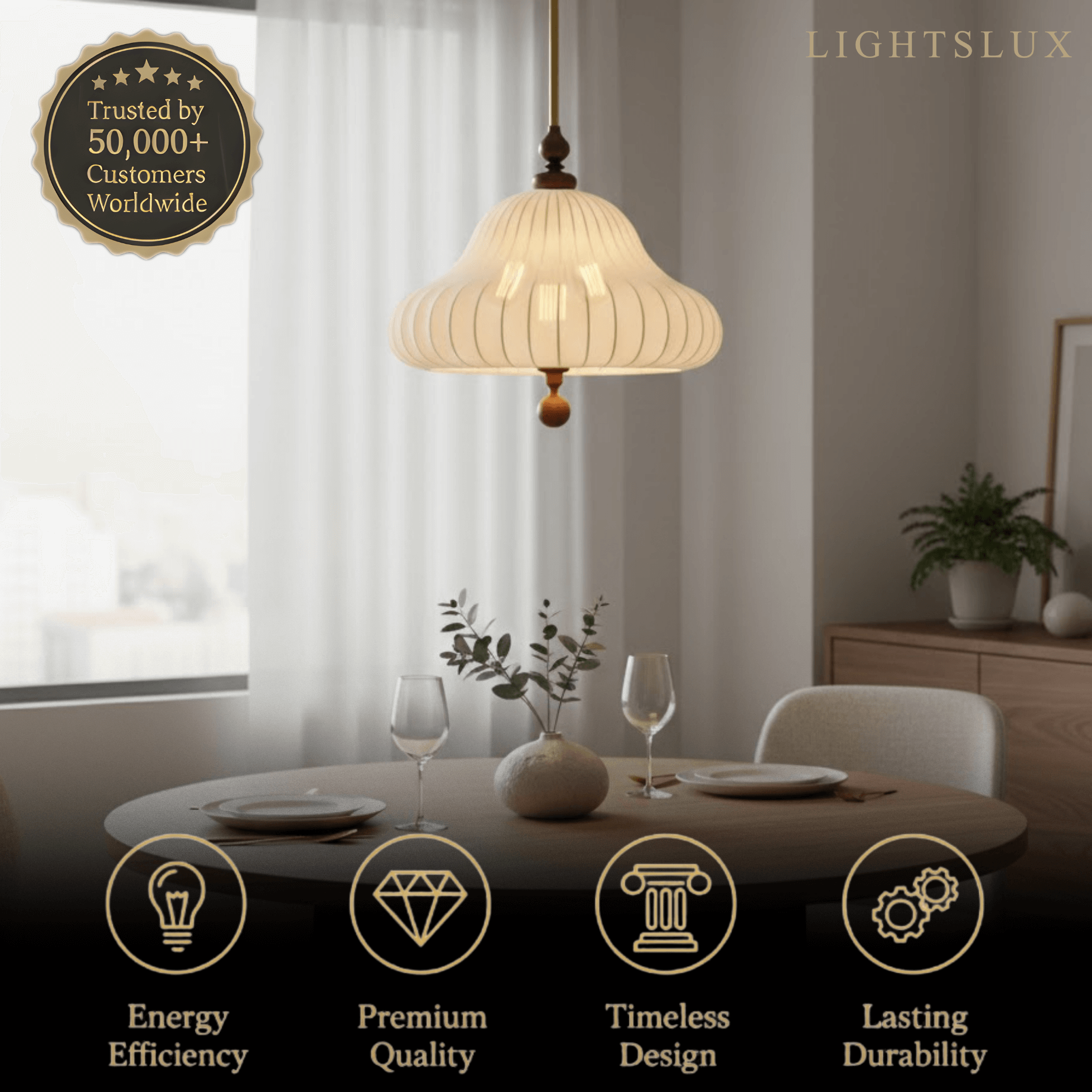 Moderne stoffen hanglamp – sculpturale bloemen plafondlamp voor eetkamer - Flindria