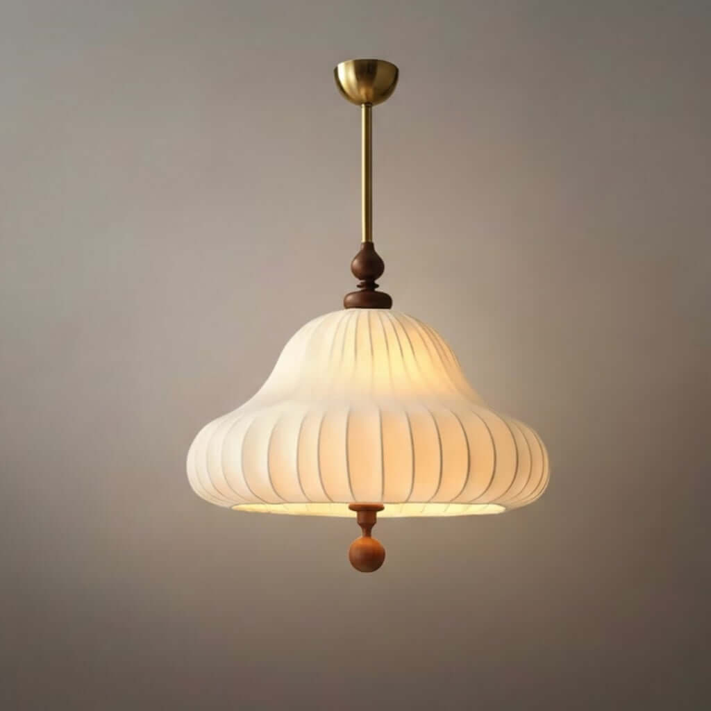 Moderne stoffen hanglamp – sculpturale bloemen plafondlamp voor eetkamer - Flindria