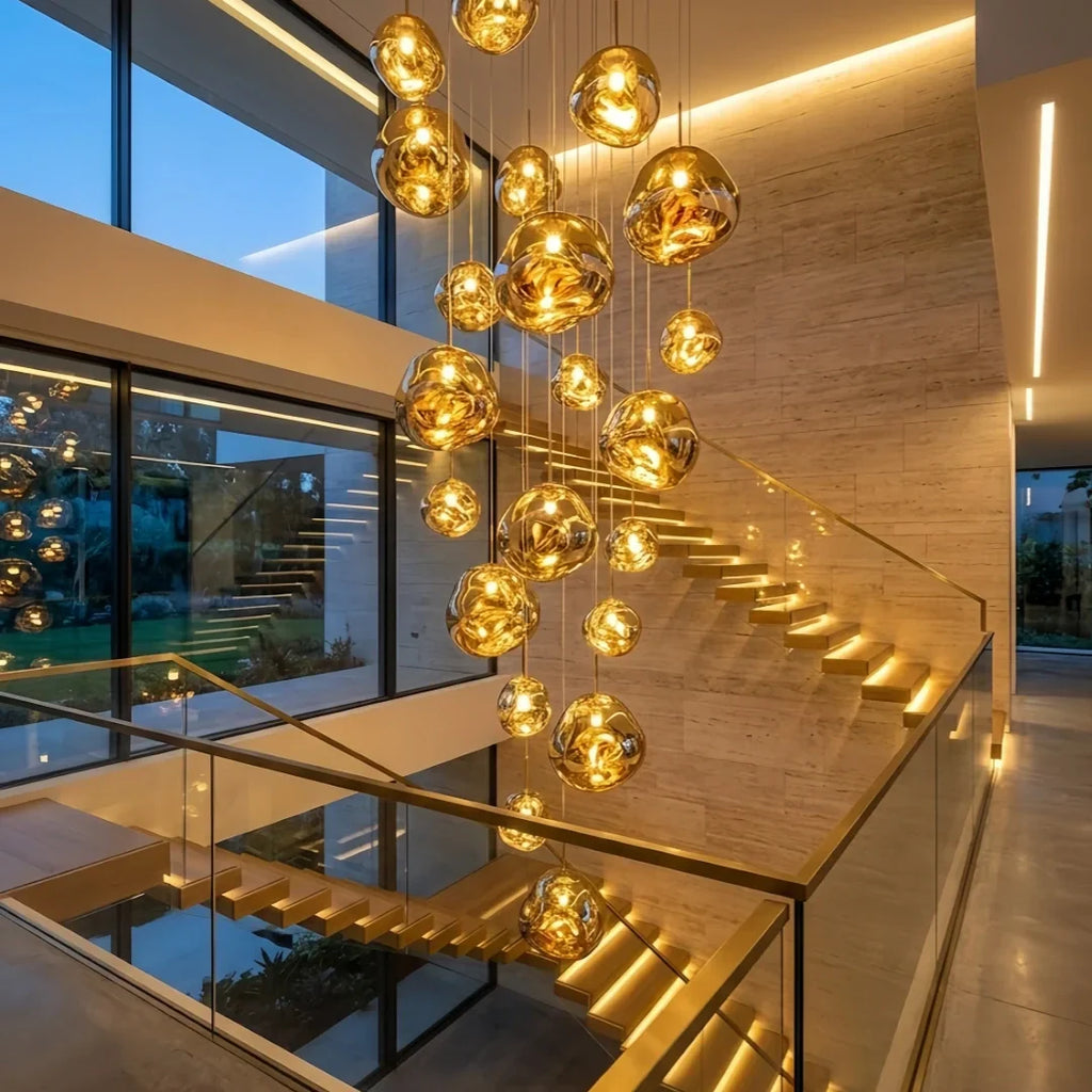 Contemporary Twisted Pendant Lamp — Mirror Finish in 4 Color for Dining Room/Living Room - Flindria