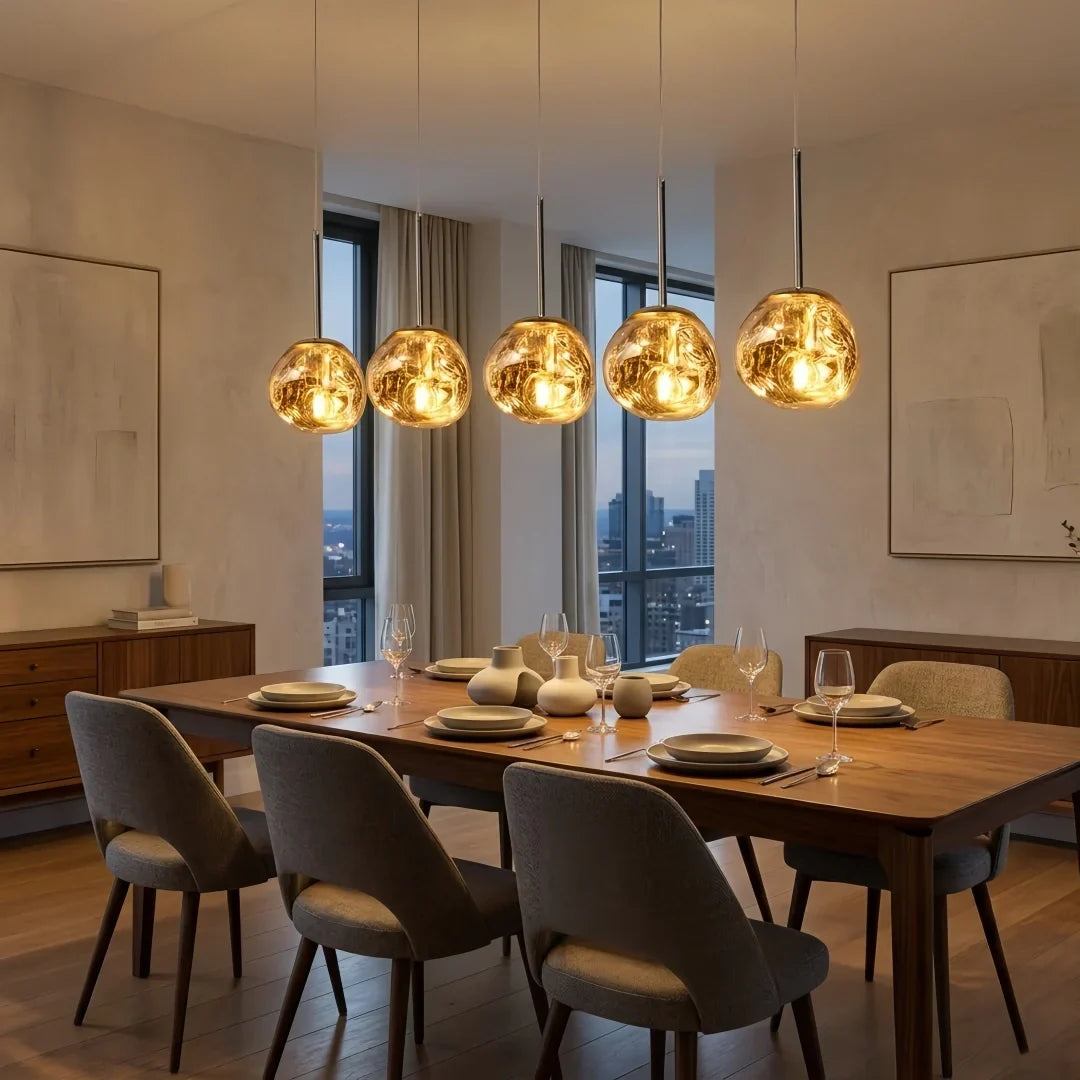 Contemporary Twisted Pendant Lamp — Mirror Finish in 4 Color for Dining Room/Living Room - Flindria