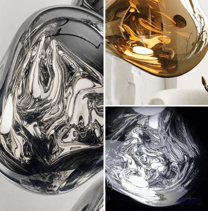 Contemporary Twisted Pendant Lamp — Mirror Finish in 4 Color for Dining Room/Living Room - Flindria