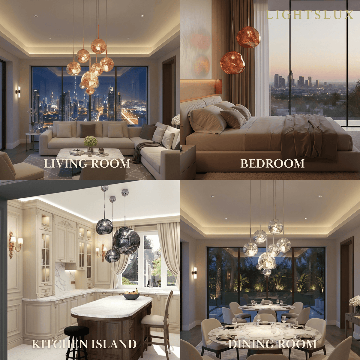 Contemporary Twisted Pendant Lamp — Mirror Finish in 4 Color for Dining Room/Living Room - Flindria