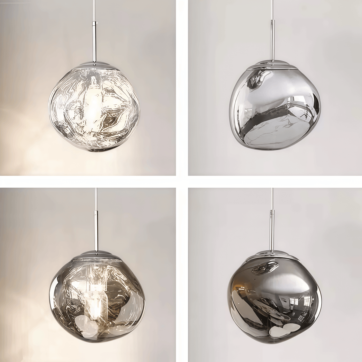Contemporary Twisted Pendant Lamp — Mirror Finish in 4 Color for Dining Room/Living Room - Flindria