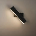 Modern Rectangular Wall Lamp -- Metal Black/Gold/Brown for Bedroom - Flindria