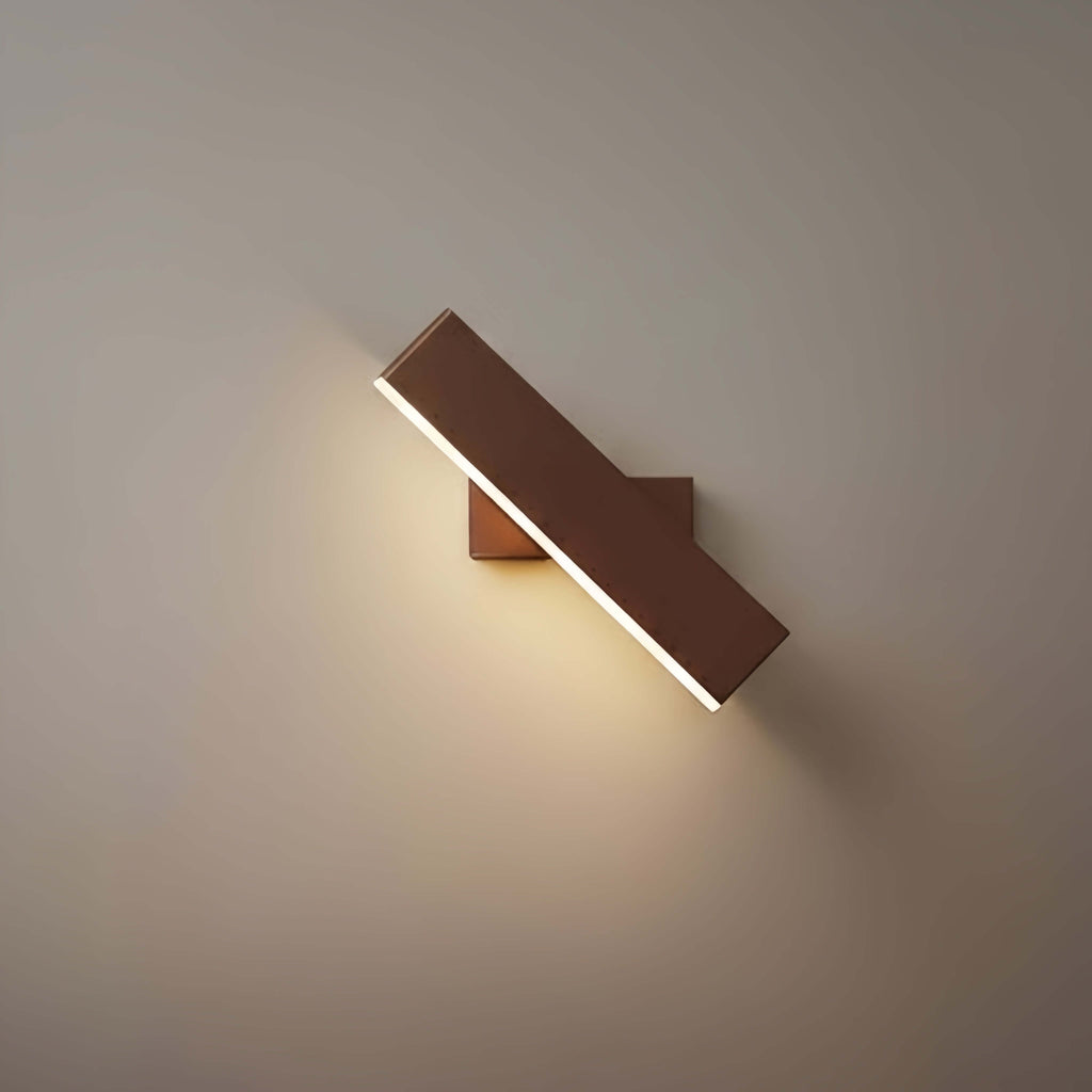Modern Rectangular Wall Lamp -- Metal Black/Gold/Brown for Bedroom - Flindria