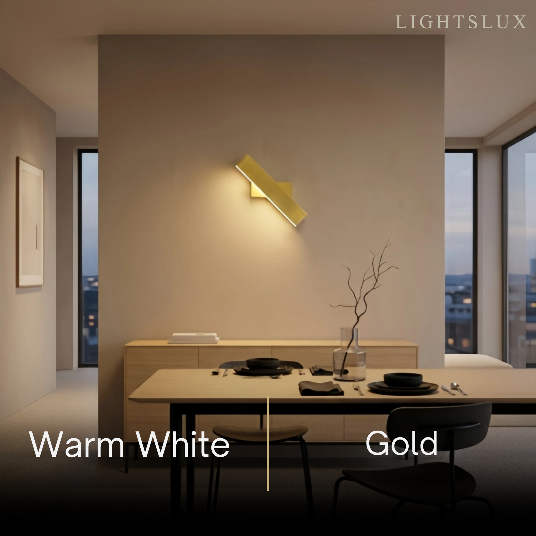 Modern Rectangular Wall Lamp -- Metal Black/Gold/Brown for Bedroom - Flindria