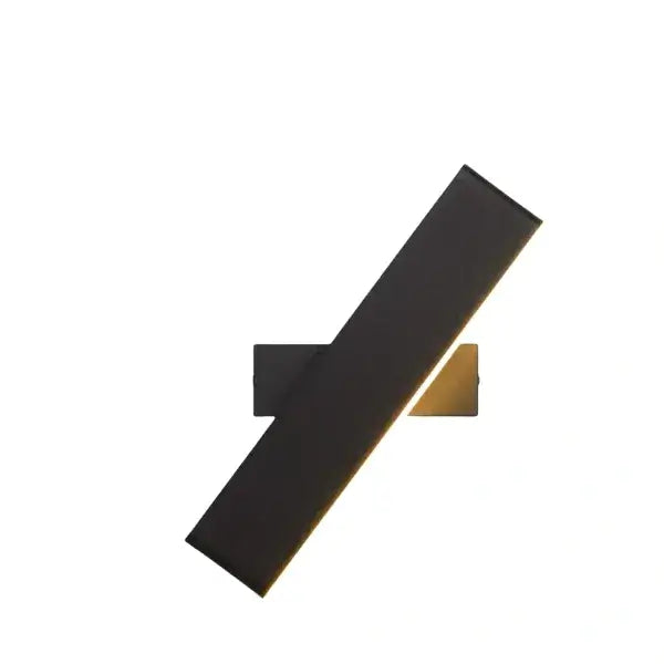 Modern Rectangular Wall Lamp -- Metal Black/Gold/Brown for Bedroom - Flindria
