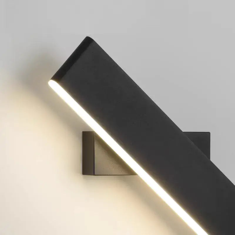 Modern Rectangular Wall Lamp -- Metal Black/Gold/Brown for Bedroom - Flindria