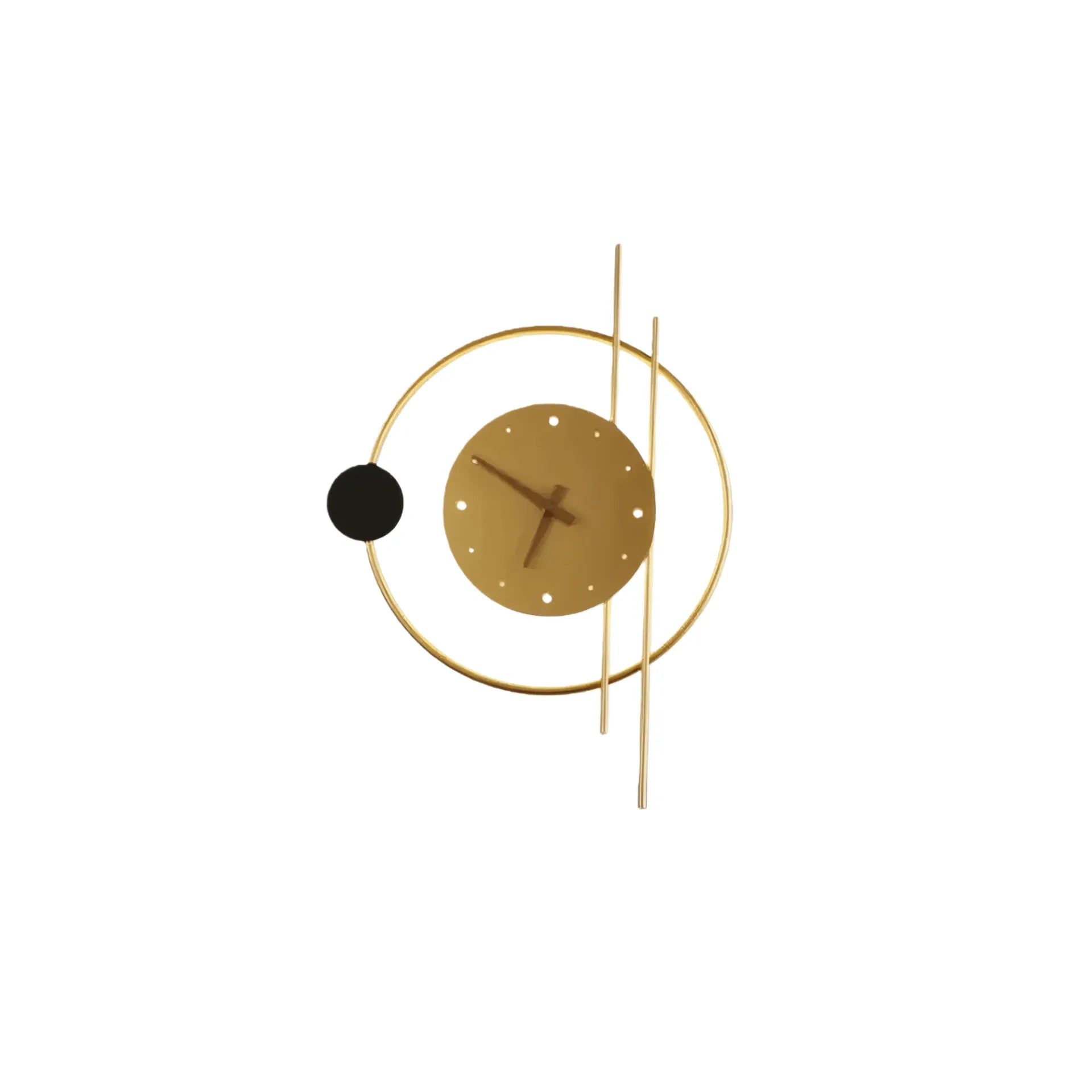 Lámpara de pared Art Deco – Diseño inspirado en reloj negro/dorado para sala - Flindria