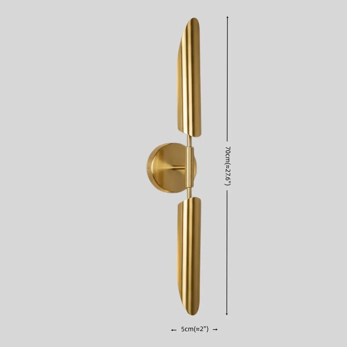 Lámpara de pared lineal moderna - Metal dorado y vidrio para jardín/pasillo - Flindria