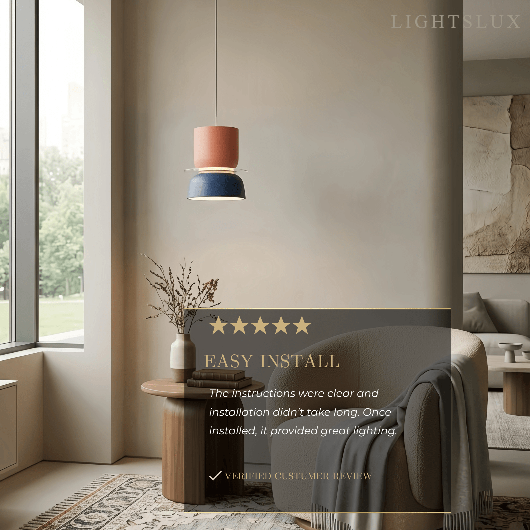Art Deco Contrast Color Pendant Light - Metal Design for Dining Room - Flindria