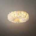 Art Deco Round Ceiling Light Art Feather — White/Yellow/Pink/Gray Bedroom - Flindria