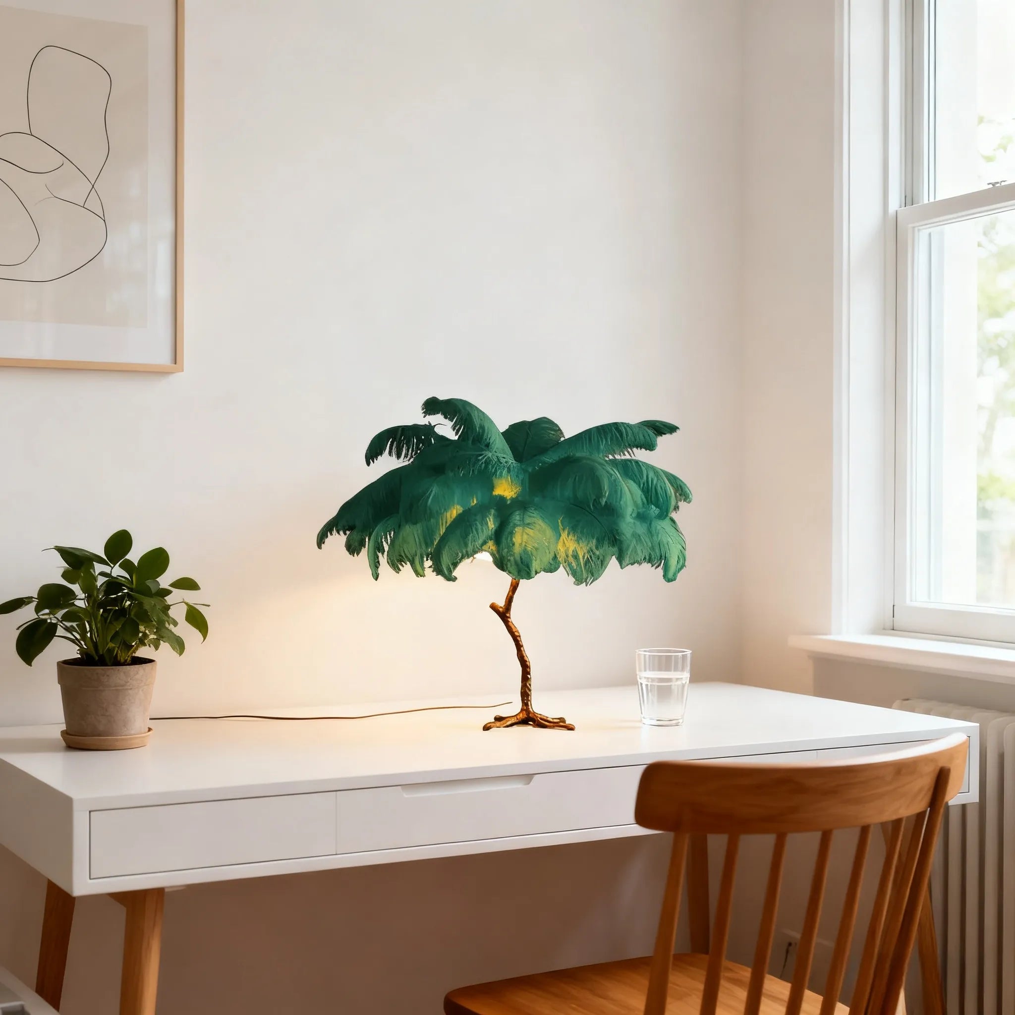 Nordic Feather Floor & Table Lamp – Luxury Lighting in 9 Colors Options Indoor - Flindria