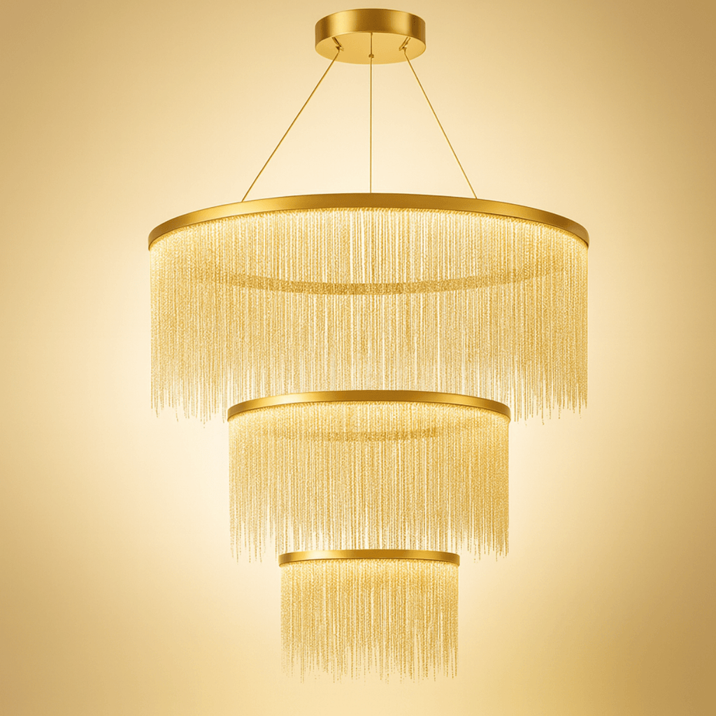 Royal Pendant Light –Gold/Satin Nickel Metal Finish for Living Room - Flindria