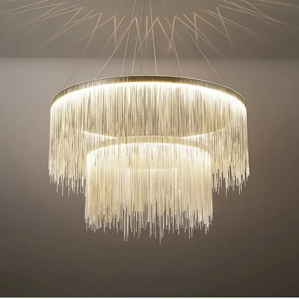 Royal Pendant Light –Gold/Satin Nickel Metal Finish for Living Room - Flindria