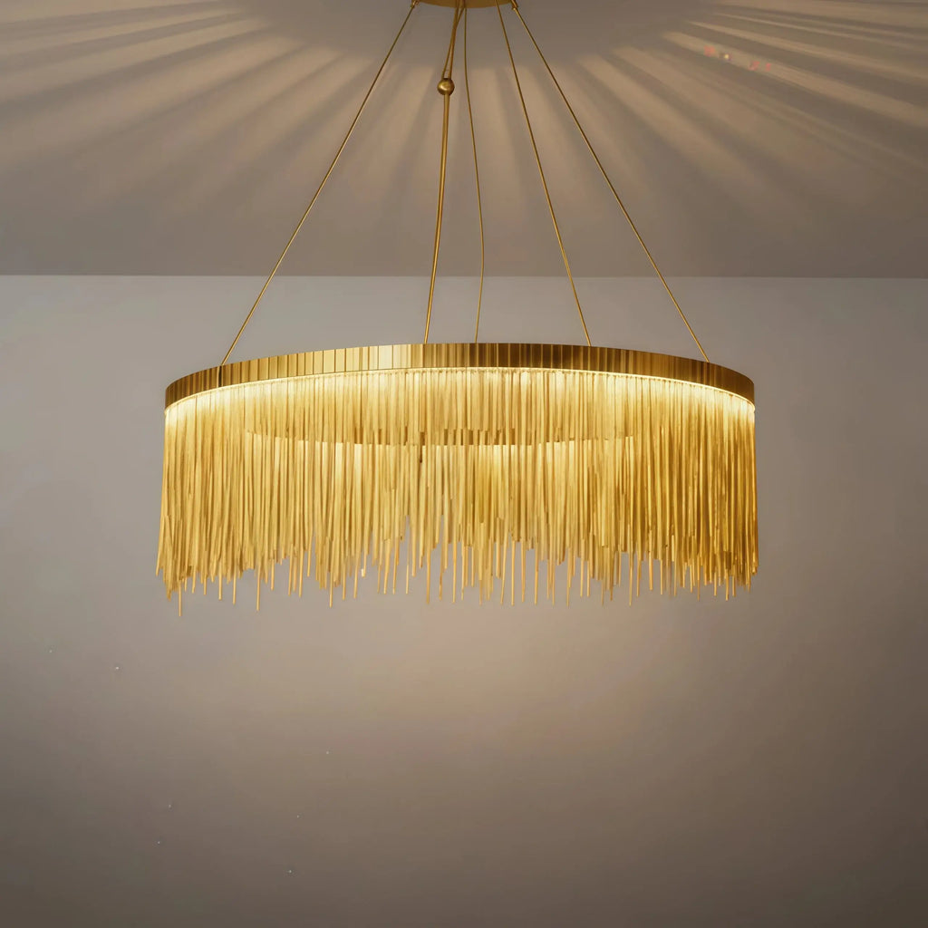 Royal Pendant Light –Gold/Satin Nickel Metal Finish for Living Room - Flindria