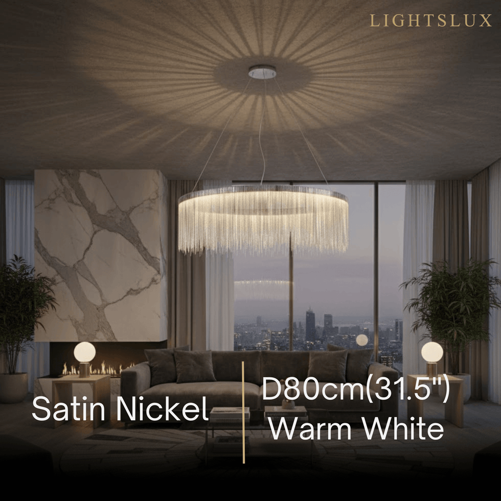 Royal Pendant Light –Gold/Satin Nickel Metal Finish for Living Room - Flindria