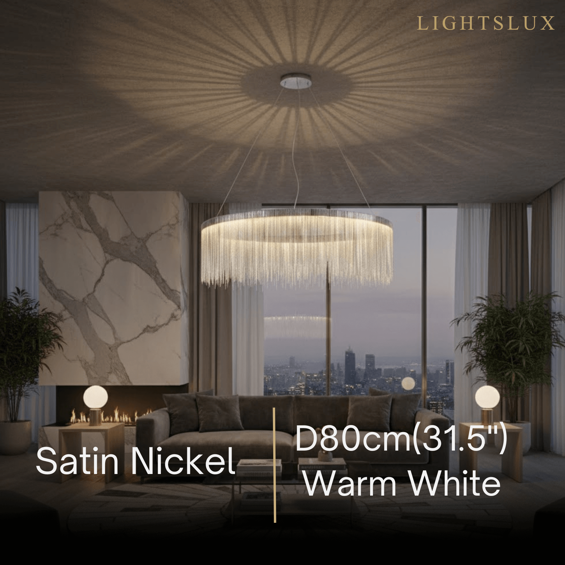 Royal Pendant Light –Gold/Satin Nickel Metal Finish for Living Room - Flindria
