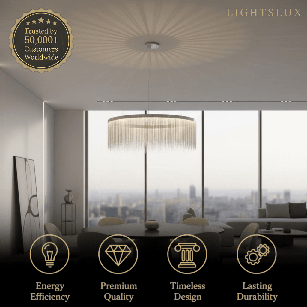 Royal Pendant Light –Gold/Satin Nickel Metal Finish for Living Room - Flindria