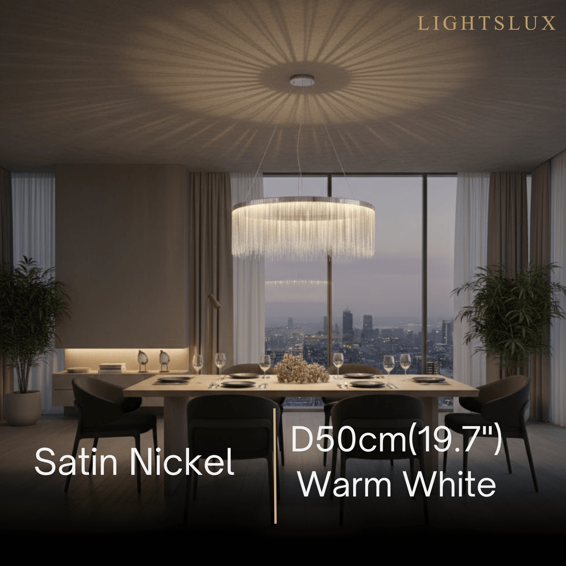 Royal Pendant Light –Gold/Satin Nickel Metal Finish for Living Room - Flindria
