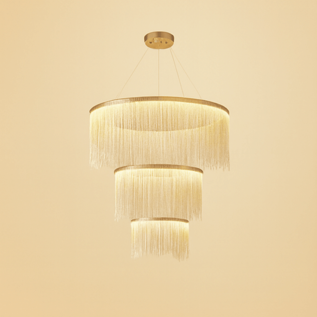 Royal Pendant Light –Gold/Satin Nickel Metal Finish for Living Room - Flindria