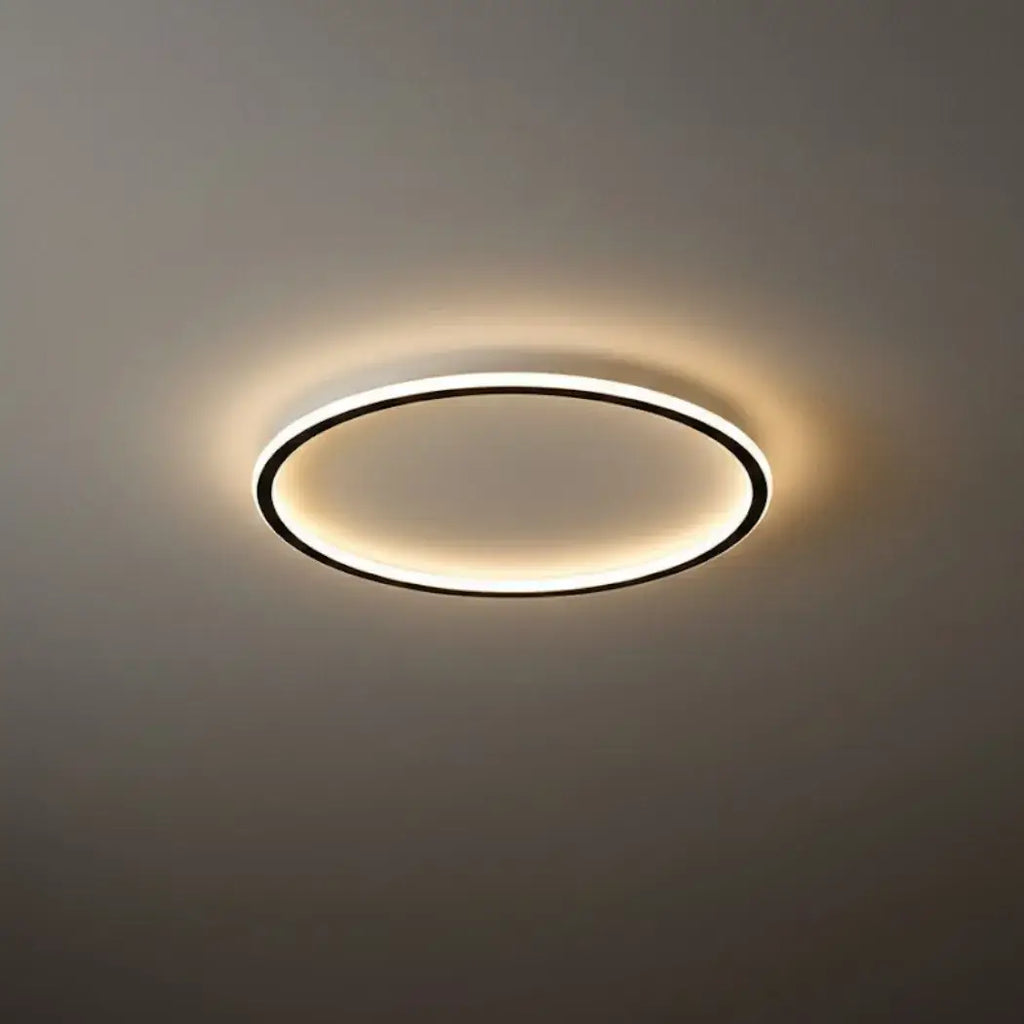 Modern Round Ceiling Light – Black&White Metal for Living Room - Flindria