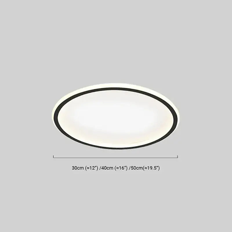 Modern Round Ceiling Light – Black&White Metal for Living Room - Flindria