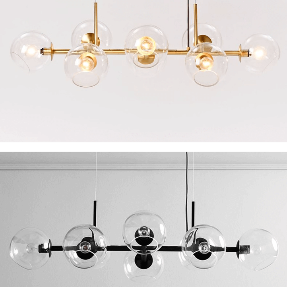 Modern Chandelier - Black/Gold Metal for Dining Room - Flindria