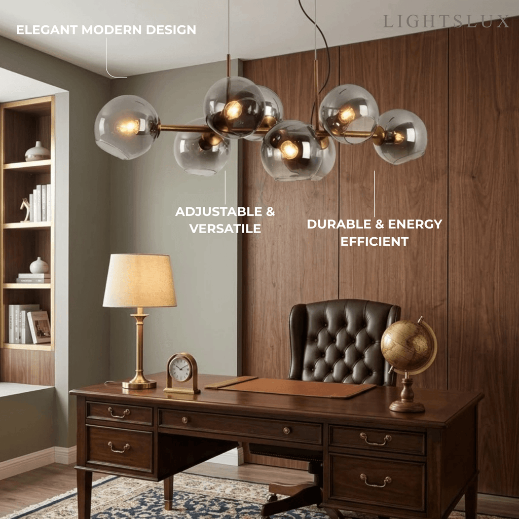 Modern Chandelier - Black/Gold Metal for Dining Room - Flindria