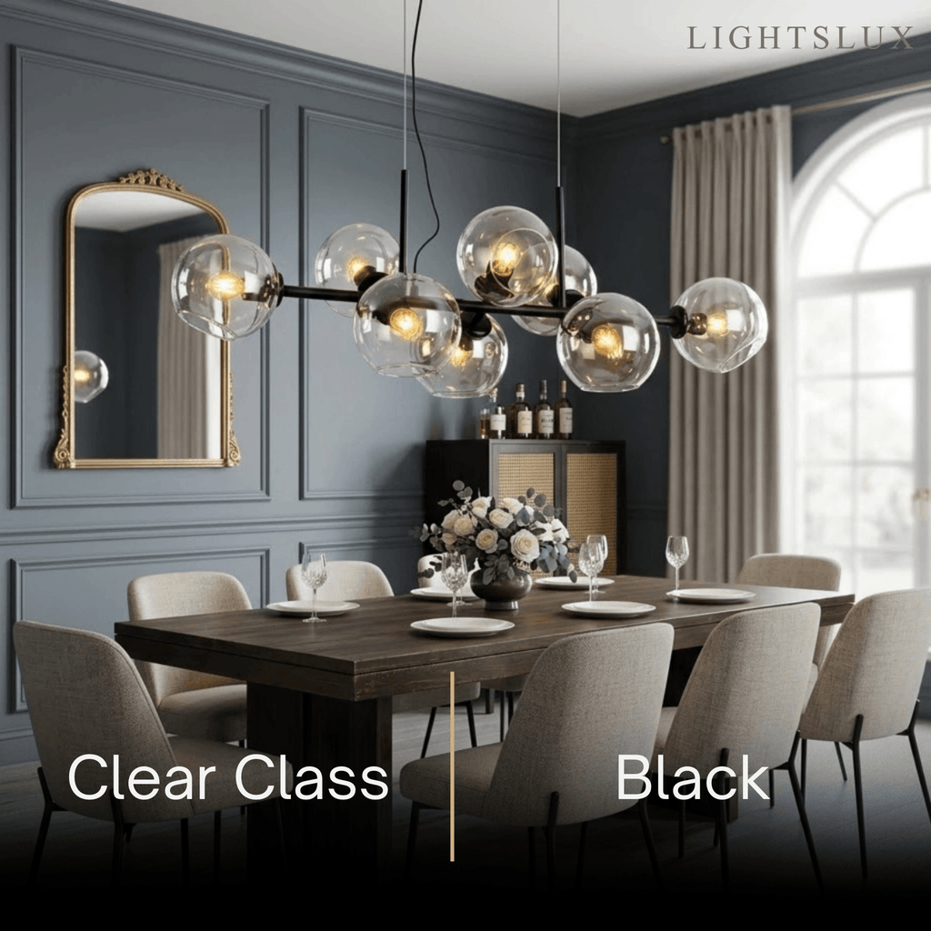 Modern Chandelier - Black/Gold Metal for Dining Room - Flindria