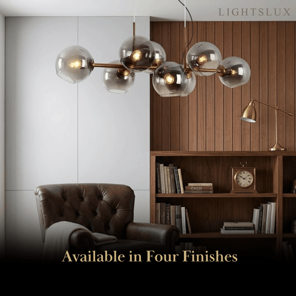 Modern Chandelier - Black/Gold Metal for Dining Room - Flindria