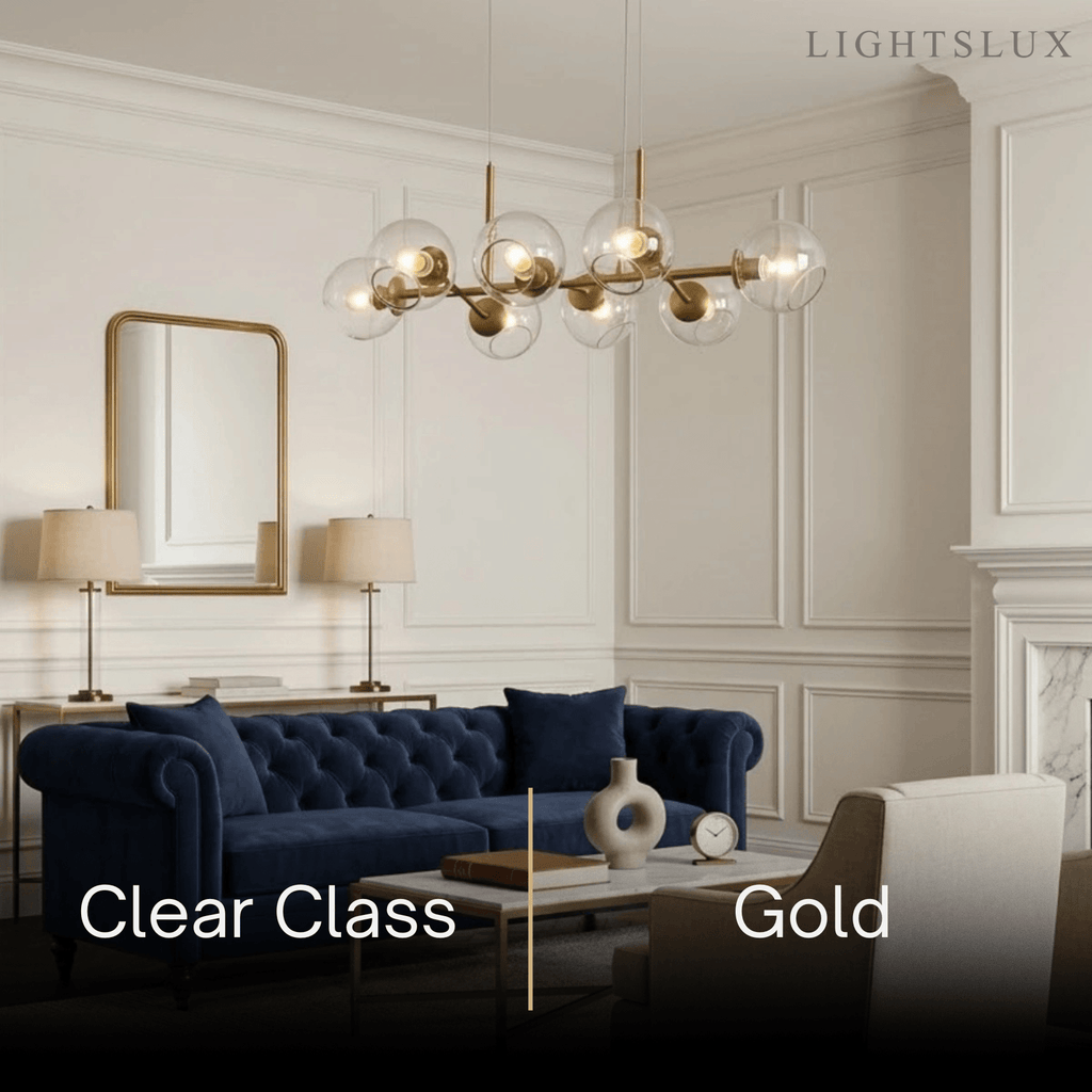 Modern Chandelier - Black/Gold Metal for Dining Room - Flindria