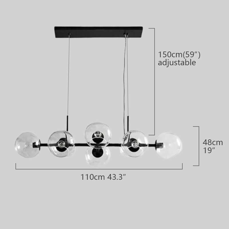 Modern Chandelier - Black/Gold Metal for Dining Room - Flindria