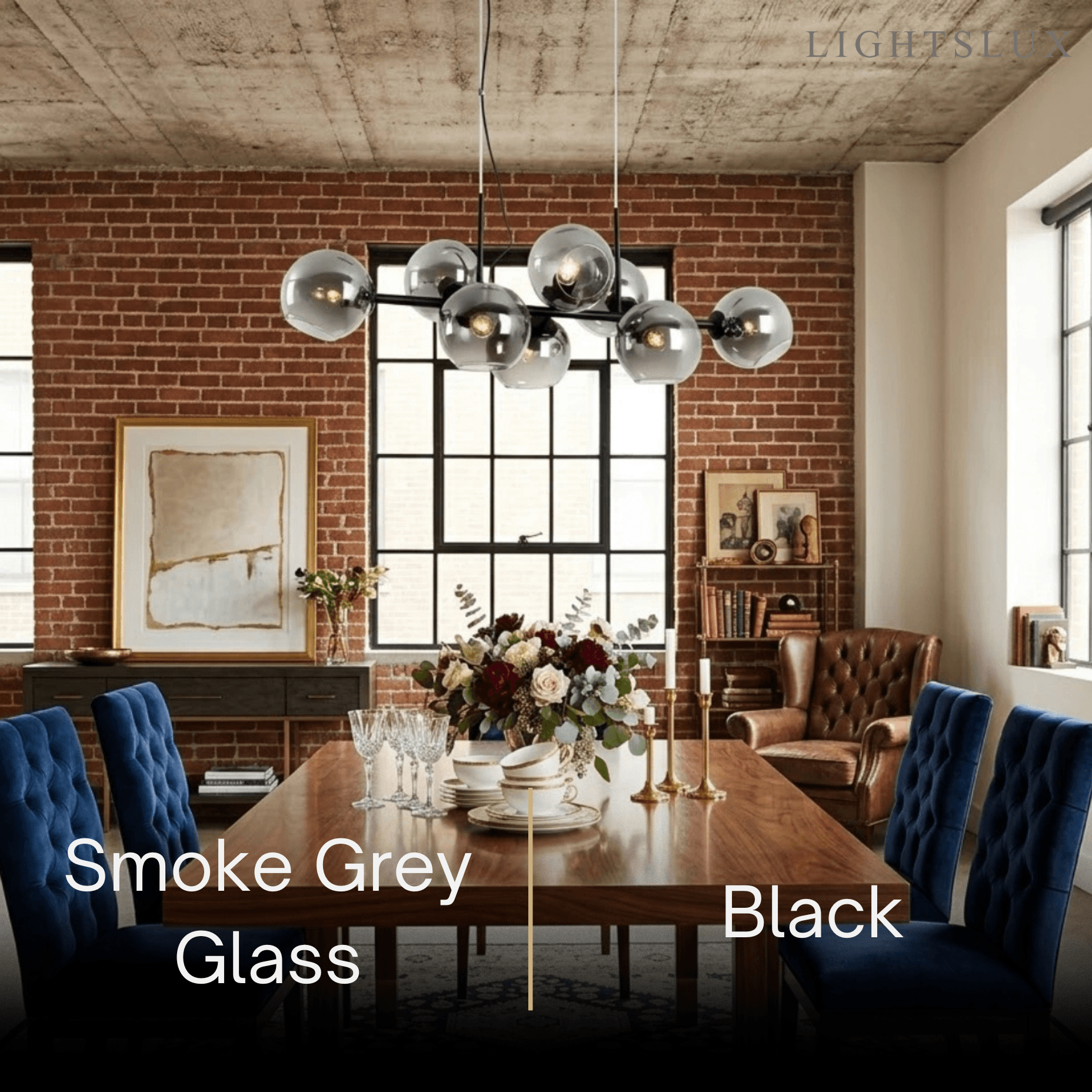Modern Chandelier - Black/Gold Metal for Dining Room - Flindria